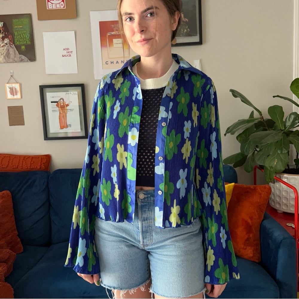 Black history month x target colab pleated floral shirt